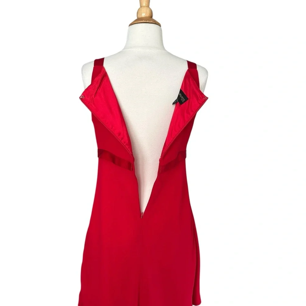 Vintage 90s Red Satin Cocktail Mini Dress‎ Scott McClintock USA Made Size 8